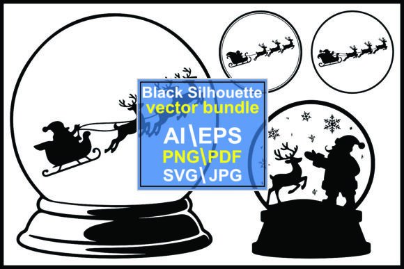 Download Silhouette Christmas Snow Globes Santa - Silhouette Collection