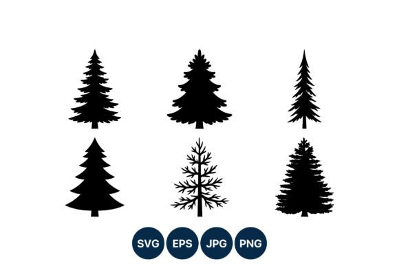 Download Pine Tree Silhouette Vector Collection - Silhouette Collection