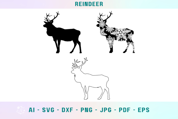 Download Reindeer Svg, Deer Svg, Deer Silhouette - Reindeer svg Collection