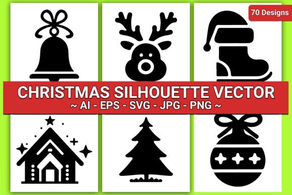 Download 70 Christmas Silhouette Vector Designs - Silhouette Collection