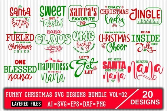 Download Funny Christmas SVG Designs Bundle Vol.2 - Funny christmas svg Collection