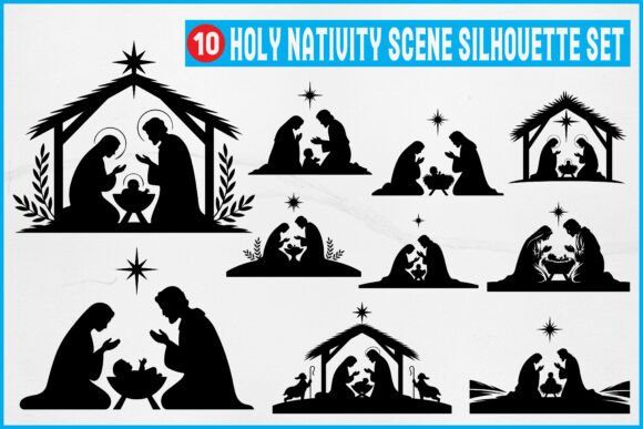 Download Holy Nativity Scene Silhouette Set - Silhouette Collection