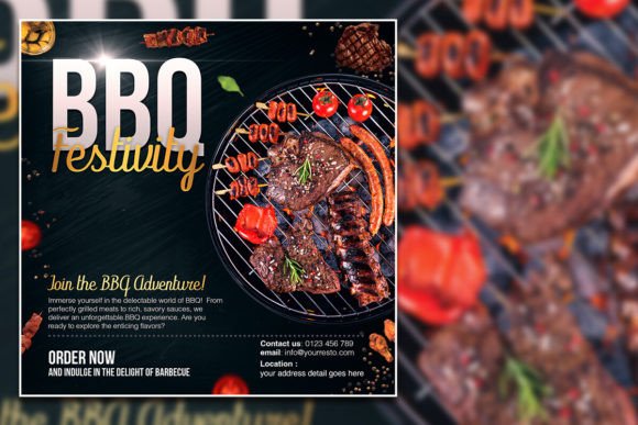 Download Modern BBQ Festivity Social Media Post - Festivity Collection