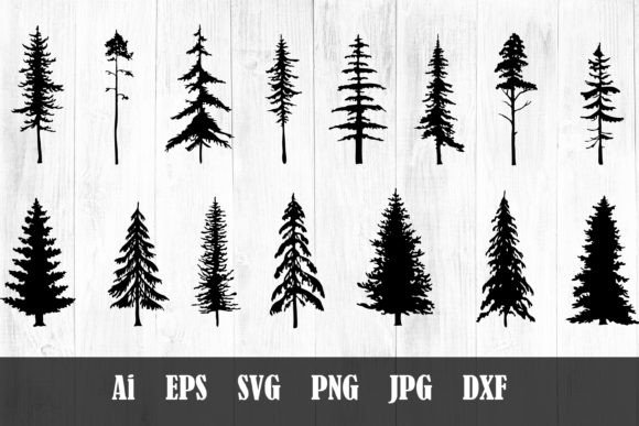 Download Pine Trees Silhouettes - Silhouette Collection