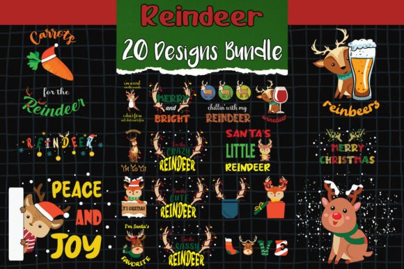 Download Reindeer SVG 20 Designs - Reindeer svg Collection
