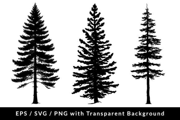 Download Pine Tree Silhouette Set SVG EPS PNG - Silhouette Collection